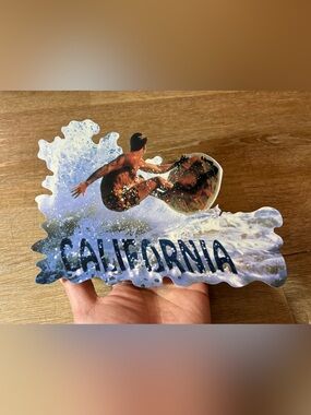 Vintage California Surf Die-Cut Postcard USA 
(New Old Stock)